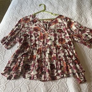Flowy floral boho top